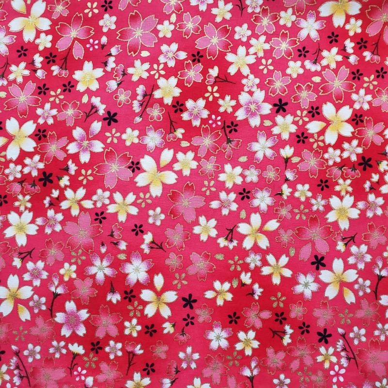 Cotton Gold Foil Printed Fabri - Japanese Home Textiles 评论和价格