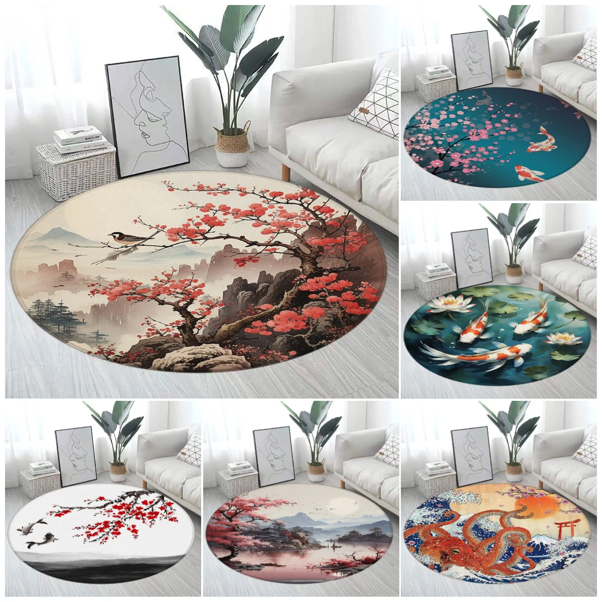 Japanese Koi & Cherry Blossom  - Japanese Home Textiles 评论和价格
