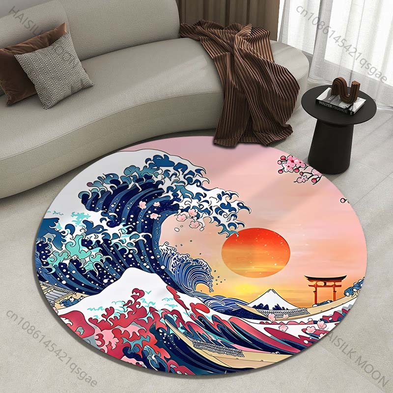 Retro Japanese Kanagawa Waves  - Japanese Home Textiles 评论和价格