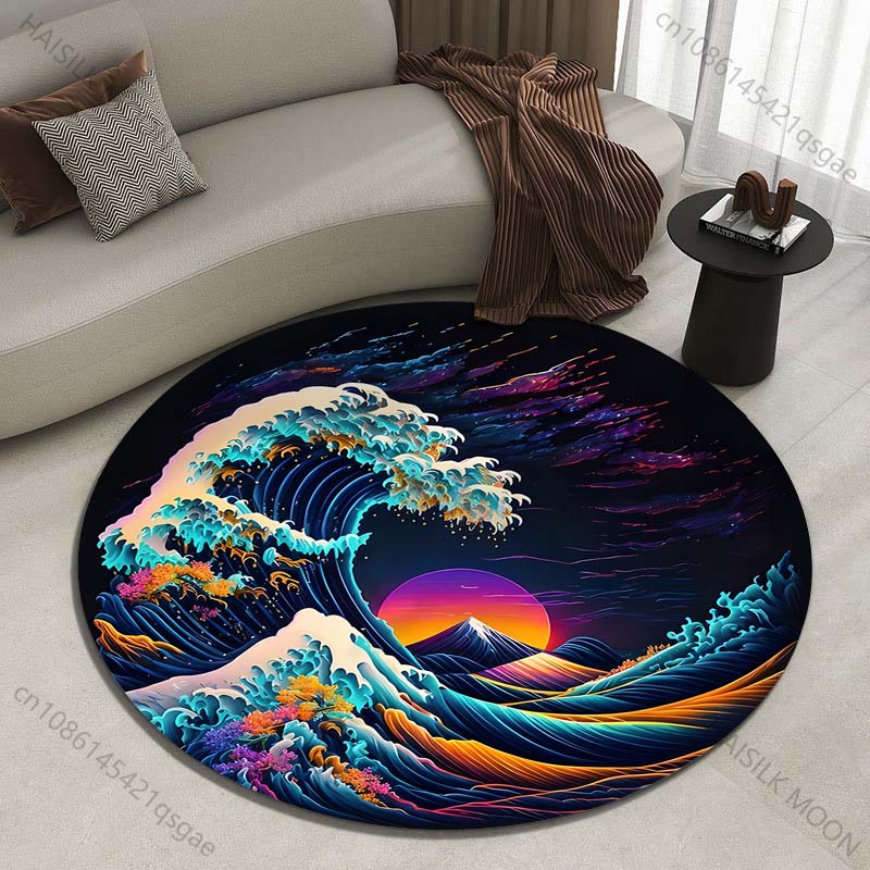 Retro Japanese Kanagawa Waves  - Japanese Home Textiles 评论和价格