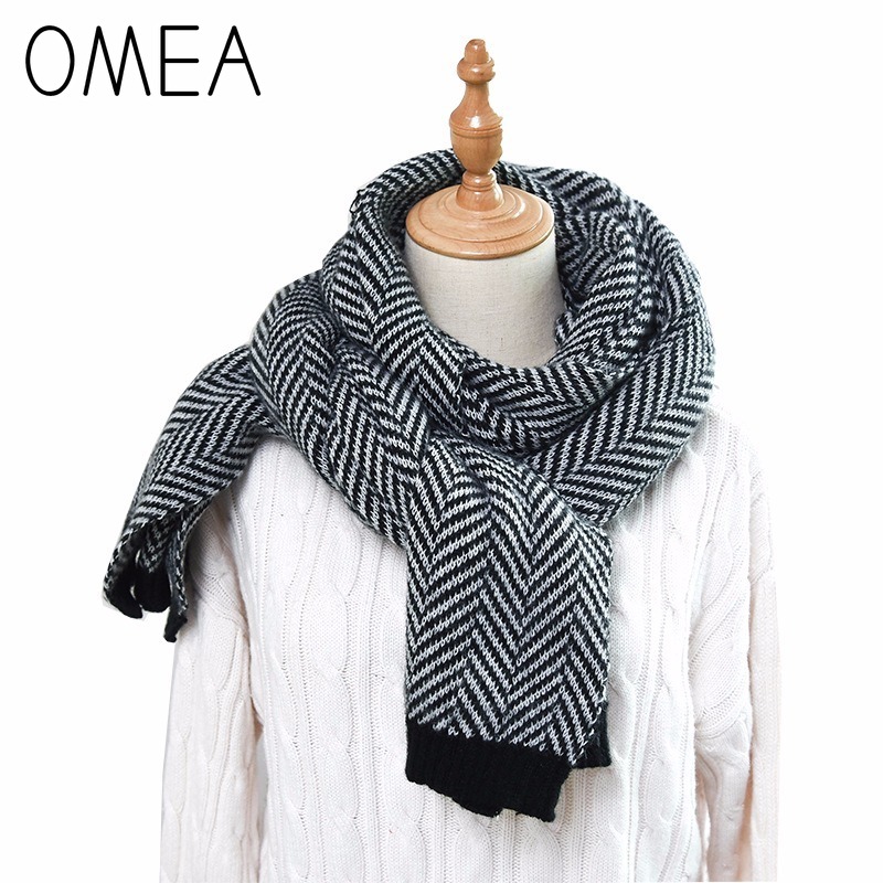 OMEA 2019 Cashmere Scarf Winte - Wool Blanket Herringbone 评论和价格