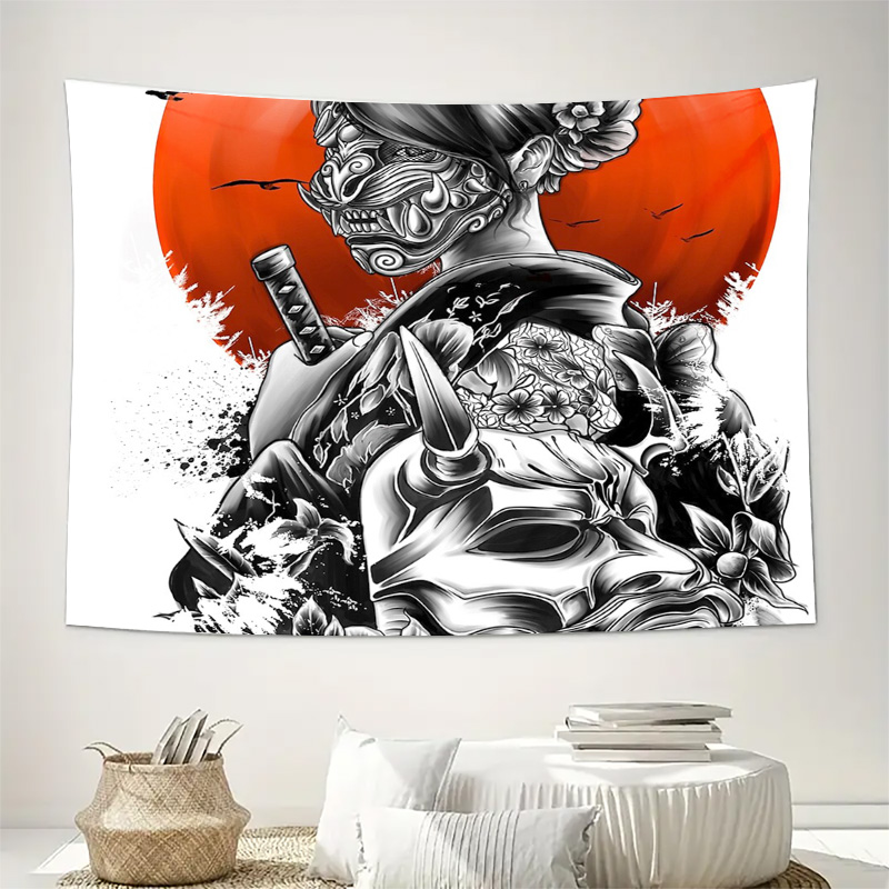Japanese Samurai Tapestry Wall - Japanese Home Textiles 评论和价格