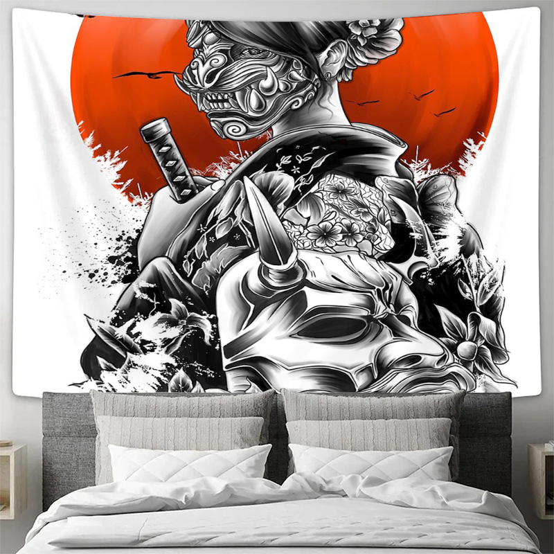 Japanese Samurai Tapestry Wall - Japanese Home Textiles 评论和价格