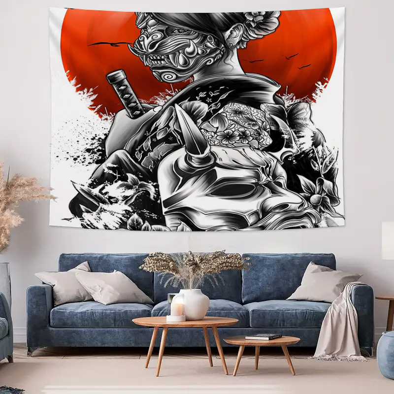 Japanese Samurai Tapestry Wall - Japanese Home Textiles 评论和价格