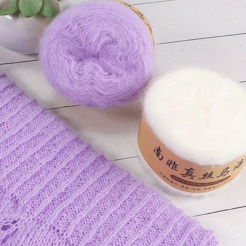1Pc 50g Mohair Yarn for knitti - Wool Blanket Herringbone 评论和价格