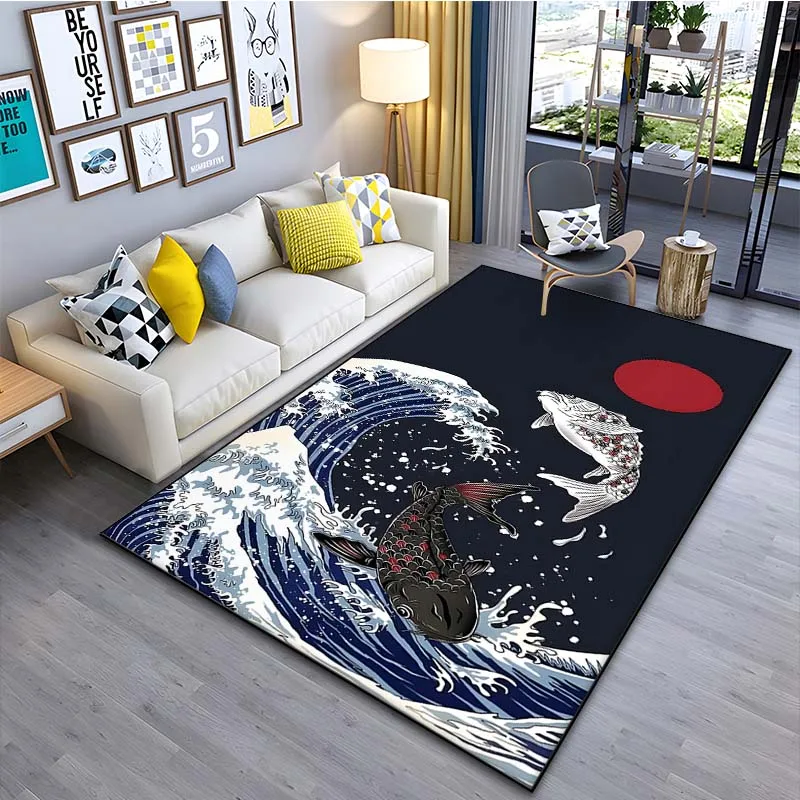 Japanese Art Kanagawa Waves Ca - Japanese Home Textiles 评论和价格