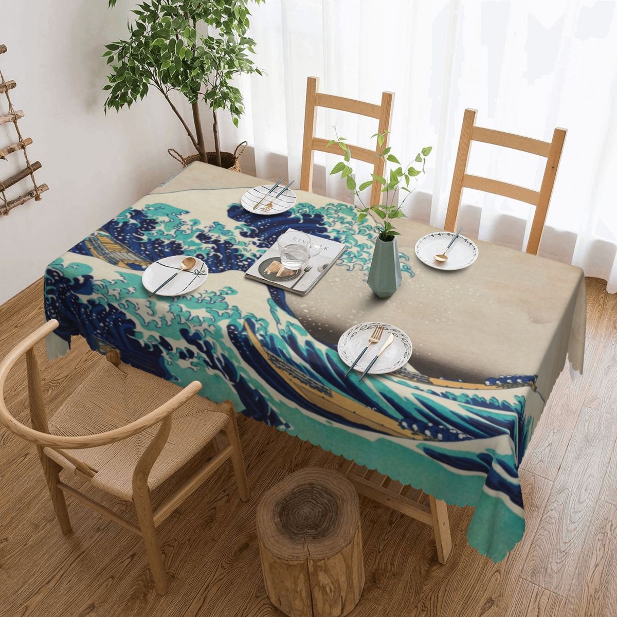 Great Wave Off Kanagawa Vintag - Japanese Home Textiles 评论和价格